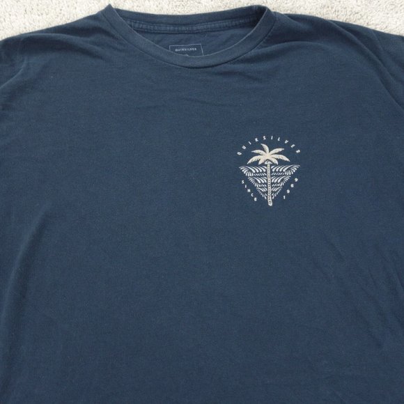 Quiksilver T-Shirt Mens XXL 2XL Black Long Sleeve Crew Neck Graphic Print - Picture 2 of 9